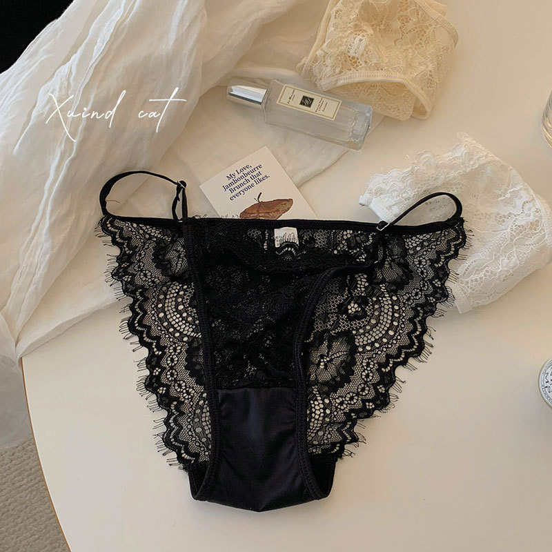Sexy lace underwear for women pure sex women's markless breathable thin style girl French hollow low waist briefs