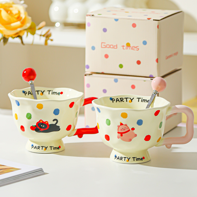 Taza de cerámica de moda creativa Regalo de oficina Taza para el hogar Taza de café Taza de agua Taza de desayuno Feliz cumpleaños