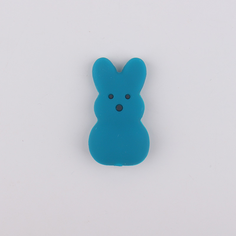 Fábrica nuevo conejo de dibujos animados cuentas de silicona accesorios de bolígrafo cuentas cuentas sueltas joyas de bricolaje para niños cuentas de silicona al por mayor