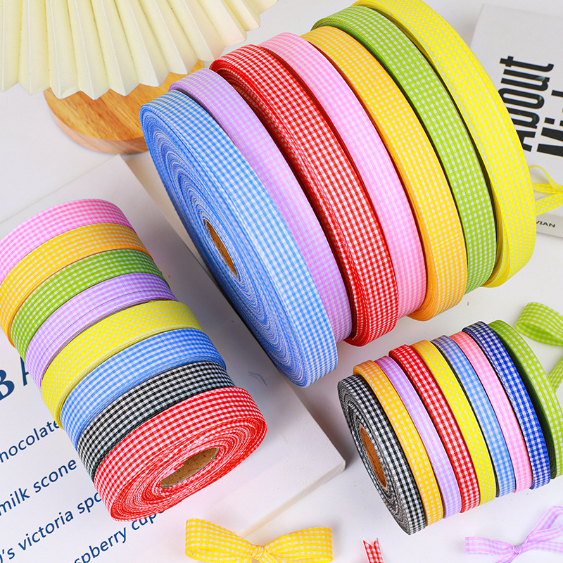 网格丝带蛋糕包装鲜花格纹彩带花束礼物装饰diy烘焙蛋糕包装缎带