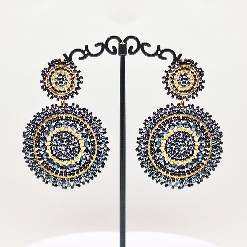304 Stainless Steel Ear Needle Material Drop Earrings Classification 1 Pair Bohemian Classic Style Geometric Glass Drop Earrings