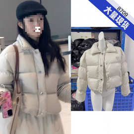 刘浩存同款白色立领短款棉服女冬季小个子韩系面包服加厚棉衣外套