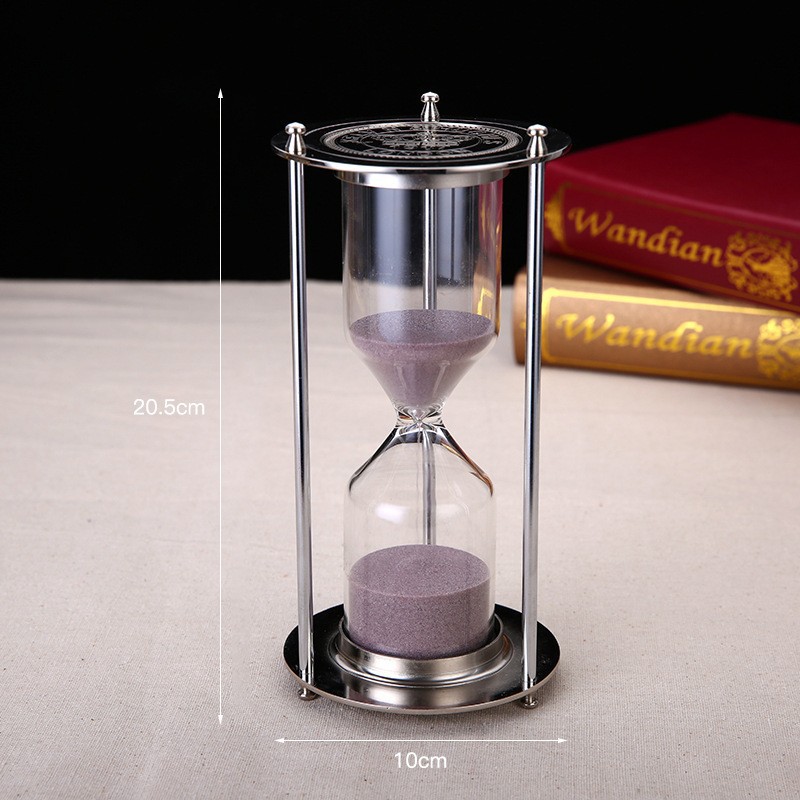 Metal 15 Minutes Gold Rotating Timer Hourglass Office Decoration Light Luxury Desktop Ornament_voghion.com