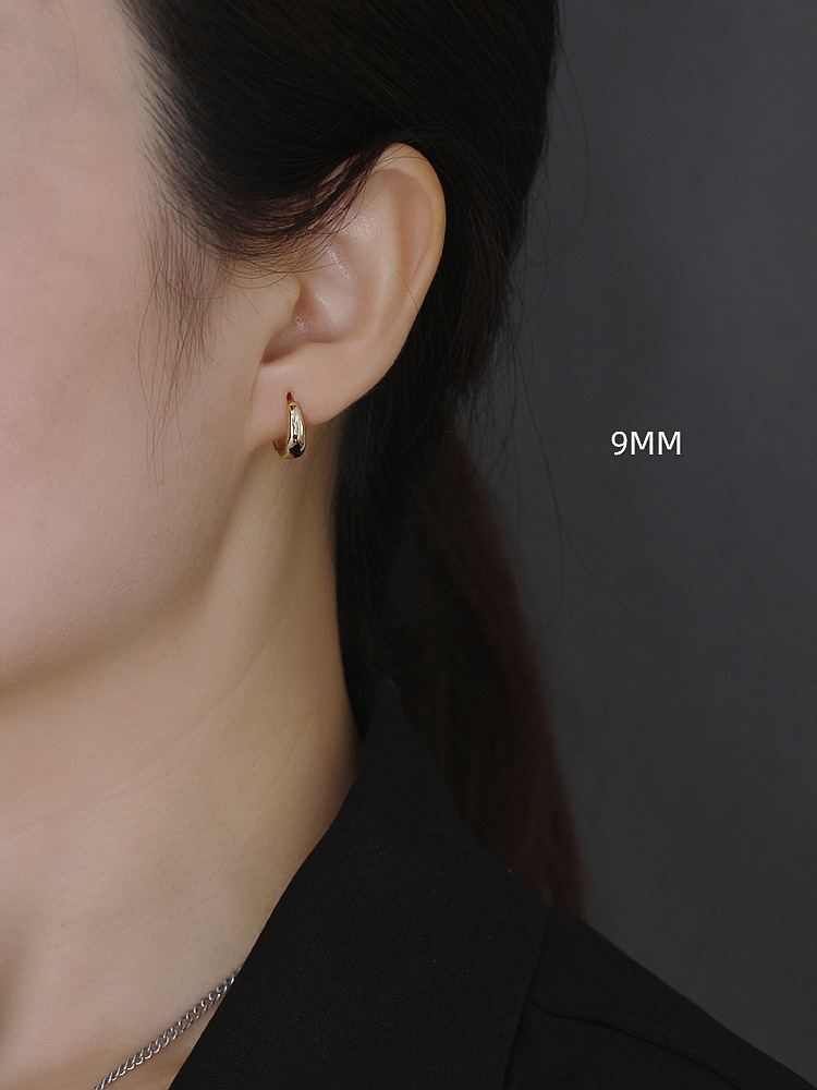 1 Paire Mode Géométrique Métal Argent Sterling Des Boucles D'oreilles display picture 5