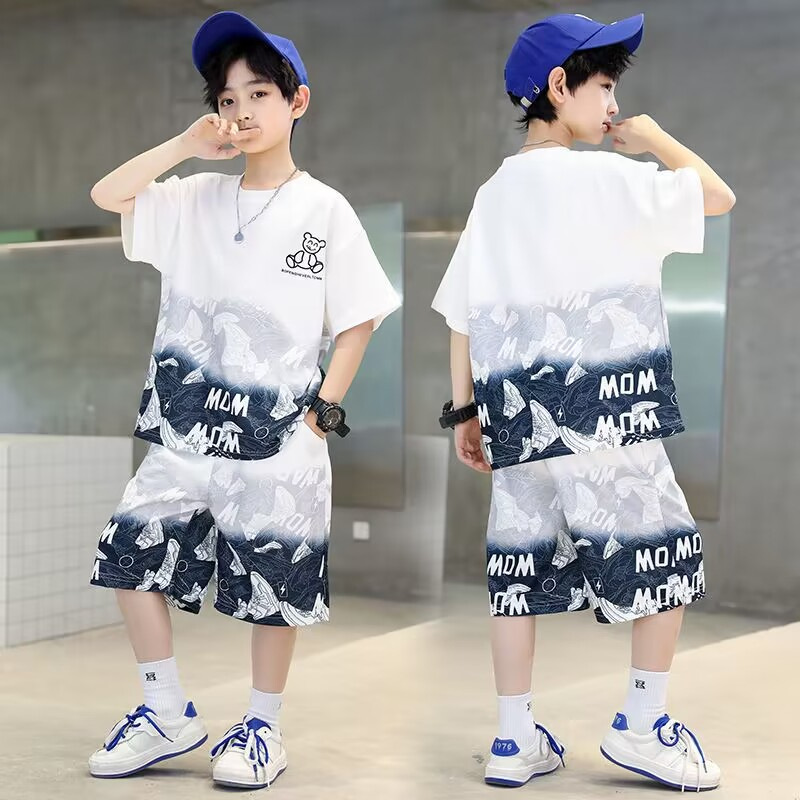 Ensemble de vêtements de sport d'été à manches courtes et à séchage rapide pour adultes, garçons, vêtements de basket-ball, vêtements décontractés pour enfants_voghion.com