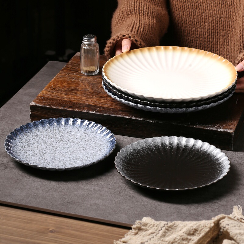 Light Luxury Household Round Dumpling Plate, Fruit Plate, Dumpling Plate, Shrimp Plate, Special Retro New Style Ceramic Display Plate Wholesale Light Luxury Household Round Dumpling Plate, Fruit Plate, Dumpling Plate, Shrimp Plate, Special Retro New Style Ceramic Display Plate Wholesale