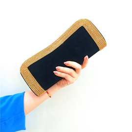 厂家批发丝绒名媛水钻宴会包镶钻手拿包宴会包手提晚礼服包包