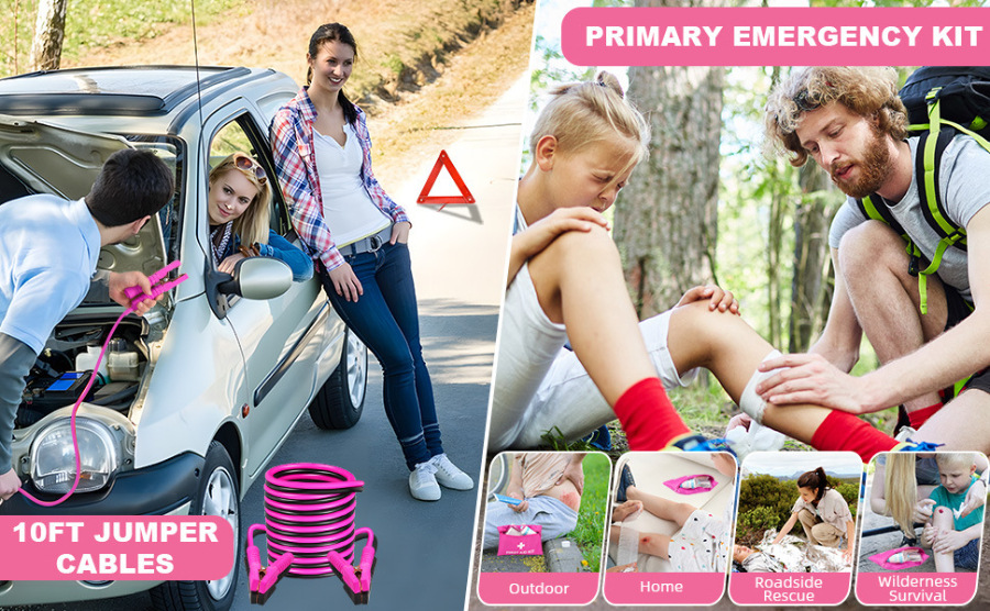 Car self-driving tour outdoor equipment and supplies, car first aid kit, rescue kit, emergency tool box set, portable emergency kit