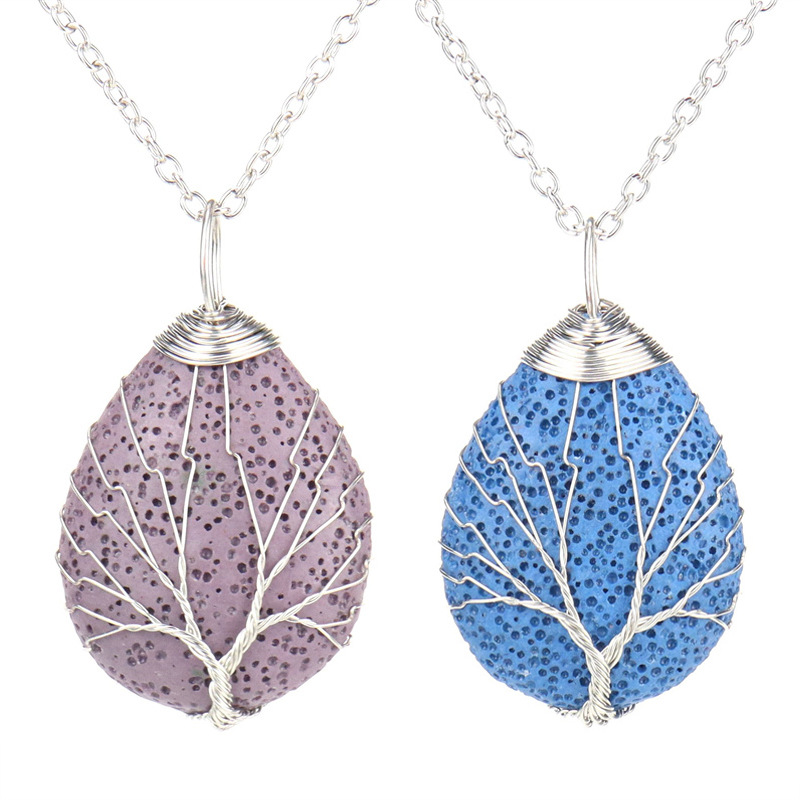 1 Piece Casual Leaf Alloy Volcanic rock Plating Womenu0027S Pendant Necklace