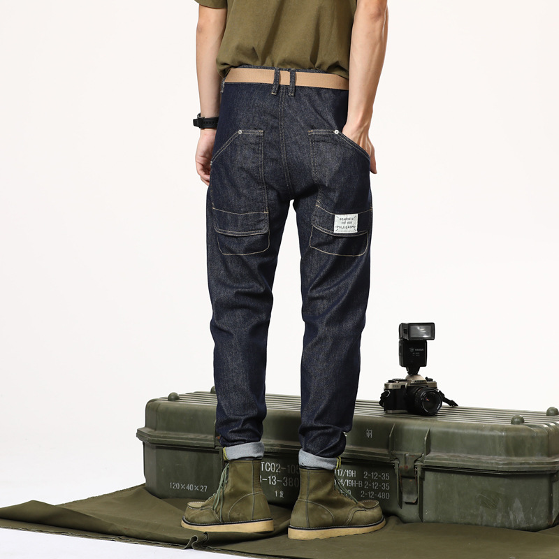 Pantaloni papà in denim elastico marchio trendy moda uomo casual versatile tendenza retrò jeans Harlan stile Hong Kong uomo lungo_voghion.com