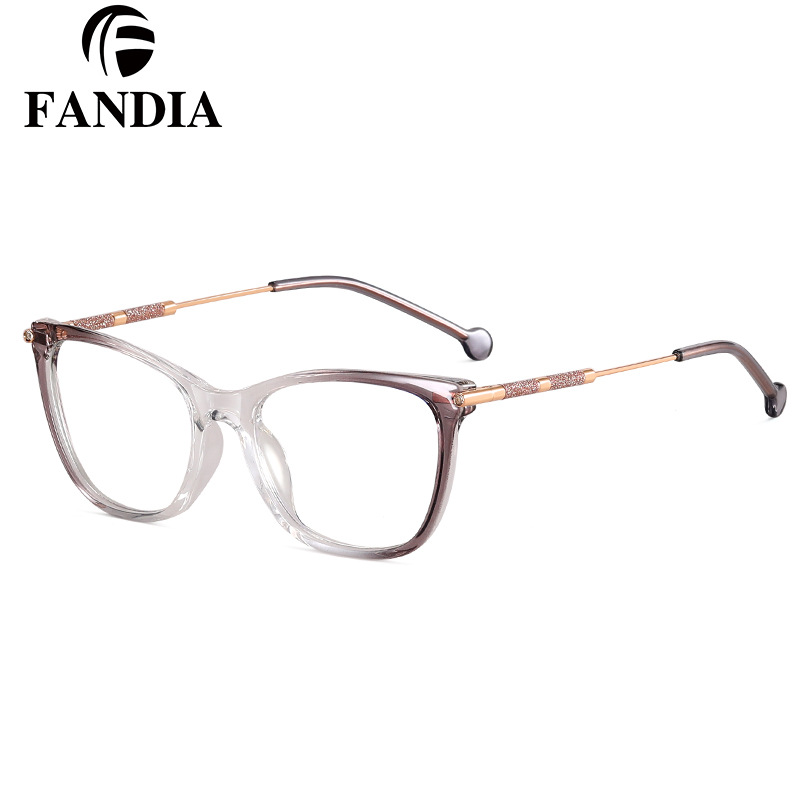 81156 gafas anti-luz azul personales de gran marco para mujeres TR marco de metal de resorte marco óptico de bisagra Europa y América transfronterizos