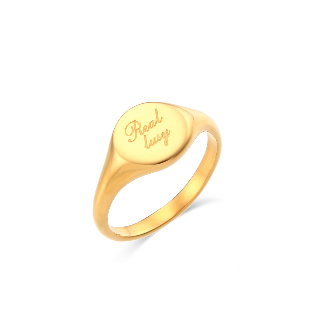 Mode Nouvelle Électrolytique 18k Lettrage Femmes En Gros Bague En Acier Inoxydable display picture 4