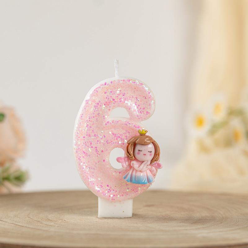 インターネット有名人の誕生日デジタルキャンドルクリエイティブ1歳のケーキオーナメント女の子宝物子供の雰囲気装飾シーンレイアウト|undefined