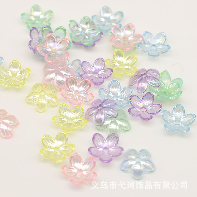 D6 new water lily transparent acrylic about 12mm color-plated five-petal floret DIY antique Hanfu jewelry accessories D6 new water lily transparent acrylic about 12mm color-plated five-petal floret DIY antique Hanfu jewelry accessories