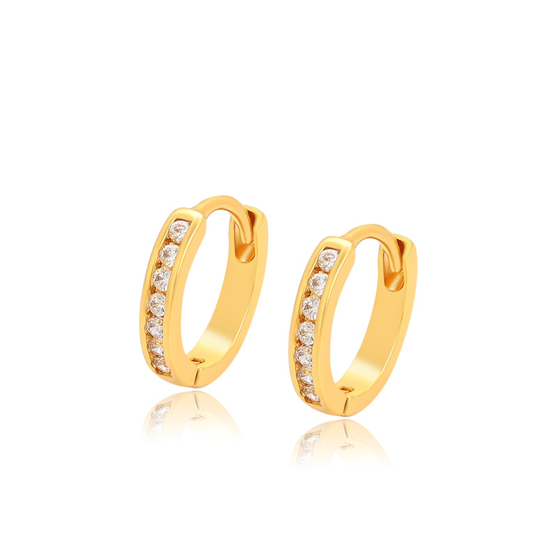 Pendientes de aro chapados en oro – estilo minimalista europeo, joyería femenina clásica
