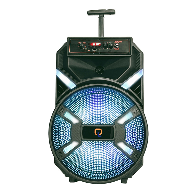 Exportación caliente de altavoces Bluetooth de 12 pulgadas de 20W estabilización inalámbrica K-Canción entretenimiento con micrófonos dobles