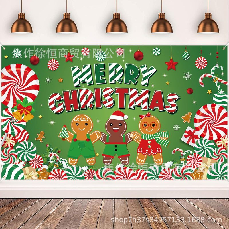 Amazon temu ホットセール新年とクリスマス背景布バナーメリークリスマスパーティー装飾小道具旗布|undefined