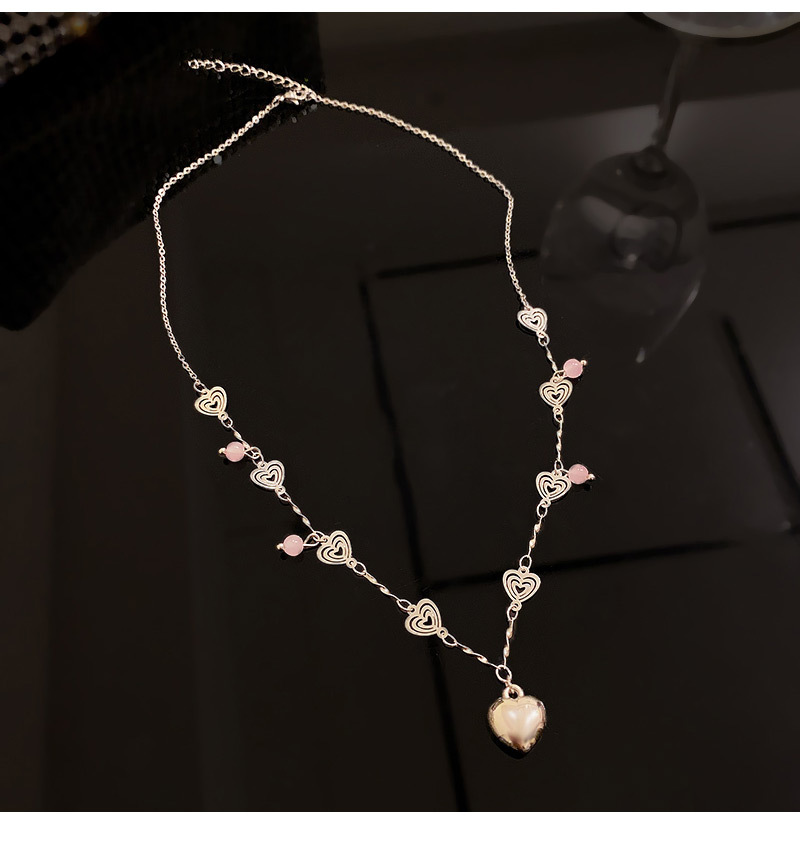 INS Style Heart Shape Titanium Steel Plating Pendant Necklace 1 Piece