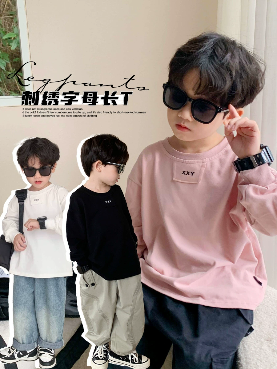 Children's base body-friendly autumn Japanese long-sleeve for boys, children's clothing, wholesale, for teenagers