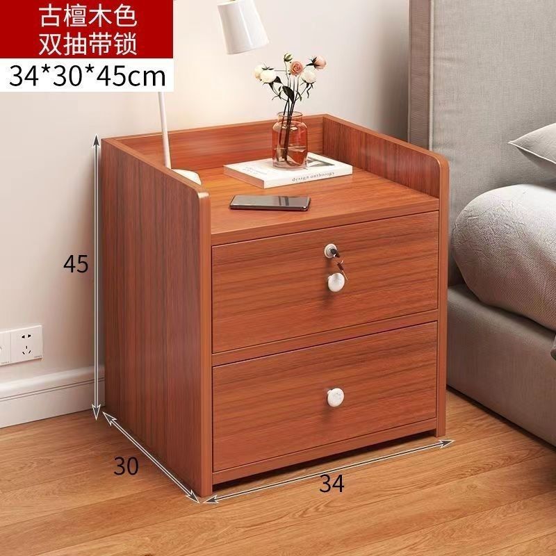 Mesita de noche dormitorio hogar almacenamiento simple y simple con cerradura armario de almacenamiento pequeño estante dormitorio mini armario al por mayor