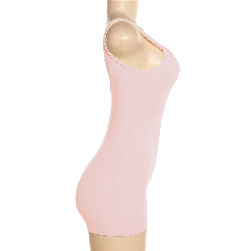 140g Weight Sleeveless Sleeve Length Shorts Pants Length Polyester Fabric Type Mid Waist Waist Line Rompers Pants Type Micro-Elastic Elasticity Bodysuits Tops Type Holiday Occasion Skinny Fit Type Solid Color Pattern Summer, Spring Season Women's Gender Backless Design Streetwear Style Wholesale Women's Streetwear Solid Color Sleeveless Backless Bodysuits 12
