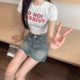 American Style Spice Girl Retro Denim Skirt Women's Spring and Summer 2025 New High Waist Slimming All-match A- line Hip Skirt
