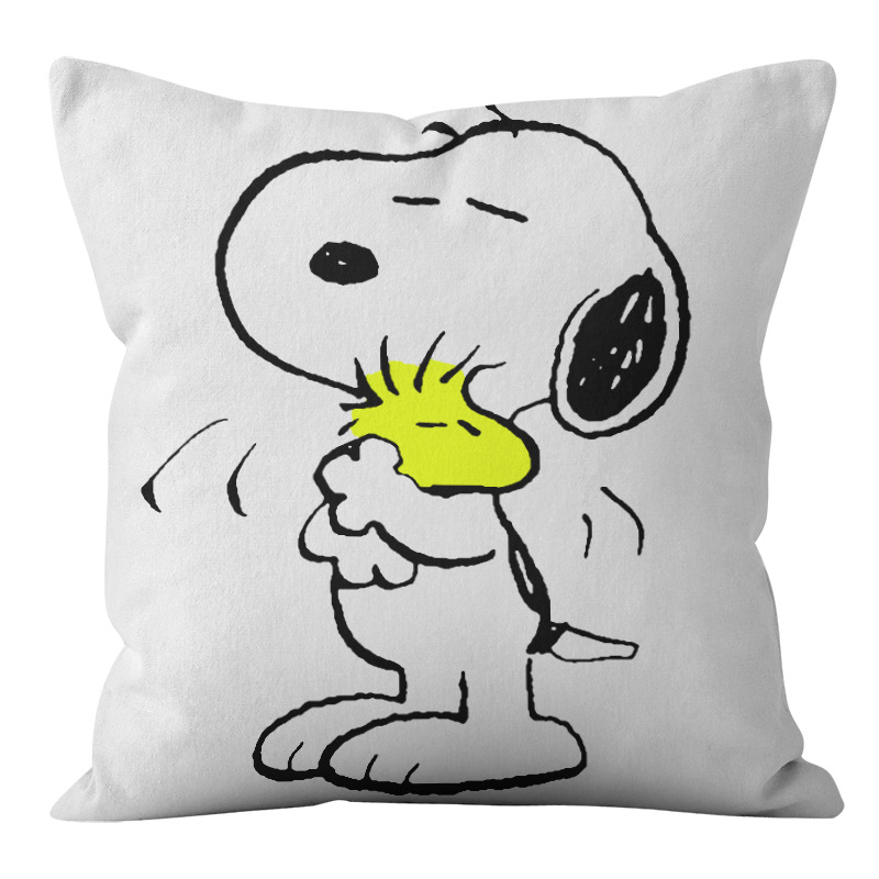Animación dibujos animados Snoopy almohada cubierta sofá sala de estar dormitorio cojín almohada decoración del hogar simple almohada cubierta