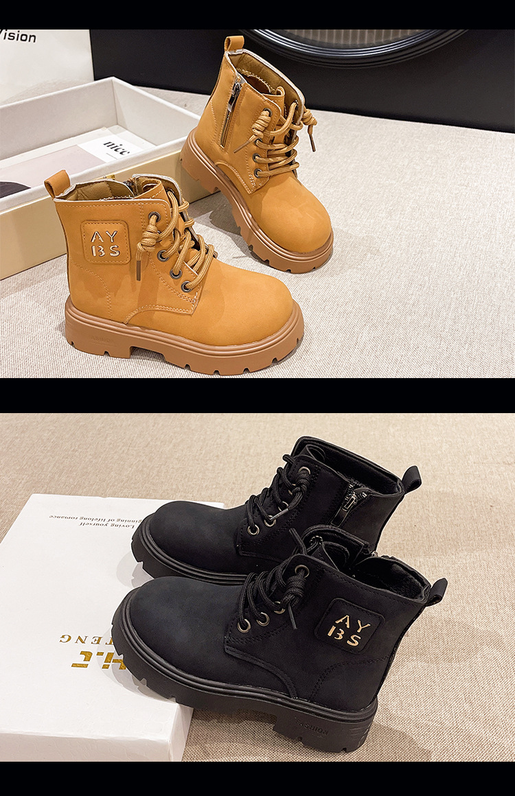 Kinder Leder Martin Boots Für Mädchen Und Jungen Herbstschuhe_voghion.com