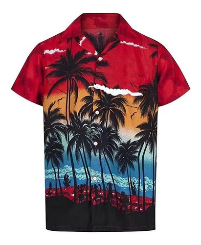 AliExpress hombres del verano Hawaiano Impresión digital camisa de solapa de manga corta Camisa de impresión 3D fuente de fábrica