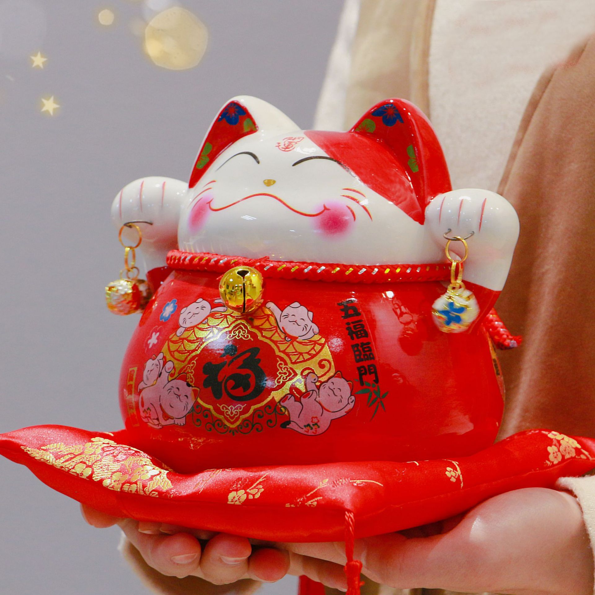 陶瓷7寸日式招财猫存钱罐创意商铺收银台摆件家居玄关饰品礼品