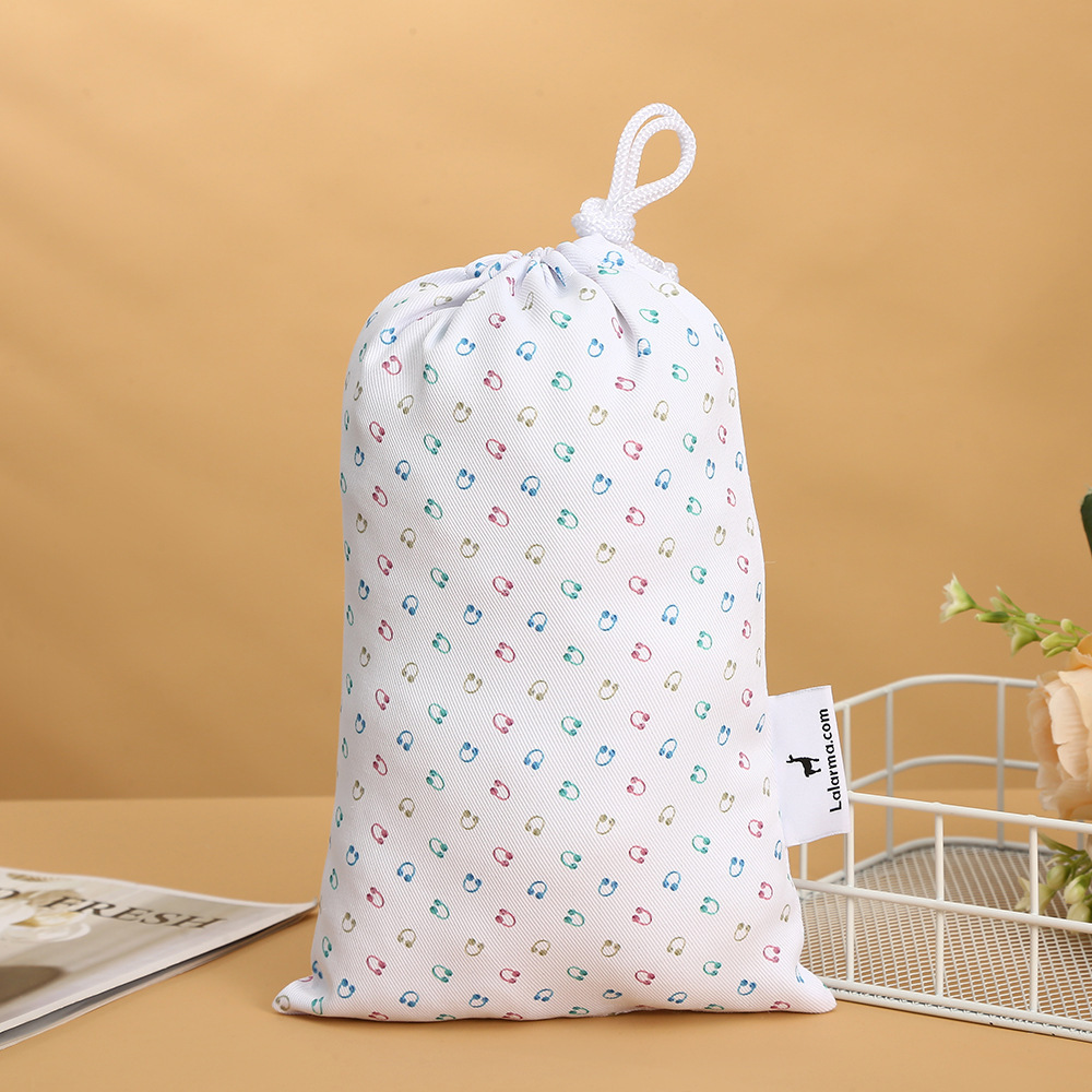 厂家直销全涤抽绳束口袋定 制家用旅行收纳袋创意印花礼品束口袋