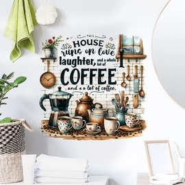 贴花书桌前装饰小贴纸咖啡杯贴画,笔记本墙贴厨房贴纸防水防油