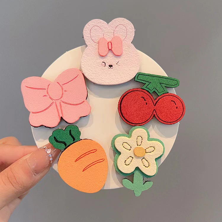 Los niños coreanos publican pegatinas mágicas de color caramelo de dibujos animados lindo y simple acabado de cabello roto artefacto Velcro de frutas