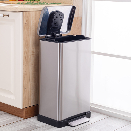 444Z Langyi trash can for household milk tea shop stainless steel titanium ash absorbing odor 15 liters 20 liters 30 liters 45 liters kitchen