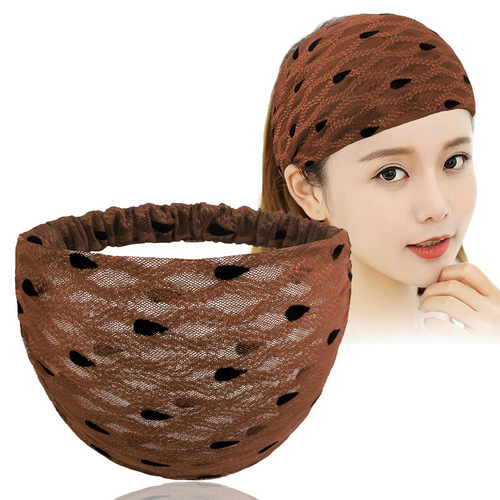 Dot Wide Edge White Hair Band Summer Breathable Yoga Running Sports Influencer Headband Set Elegant Women Elastic Hair Clip