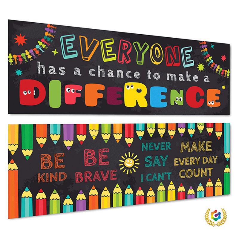 ☼ Amazon Children's Education Posters: English Inspirational Cartoon School Classroom Banner Decoration for the Back-To-School Season