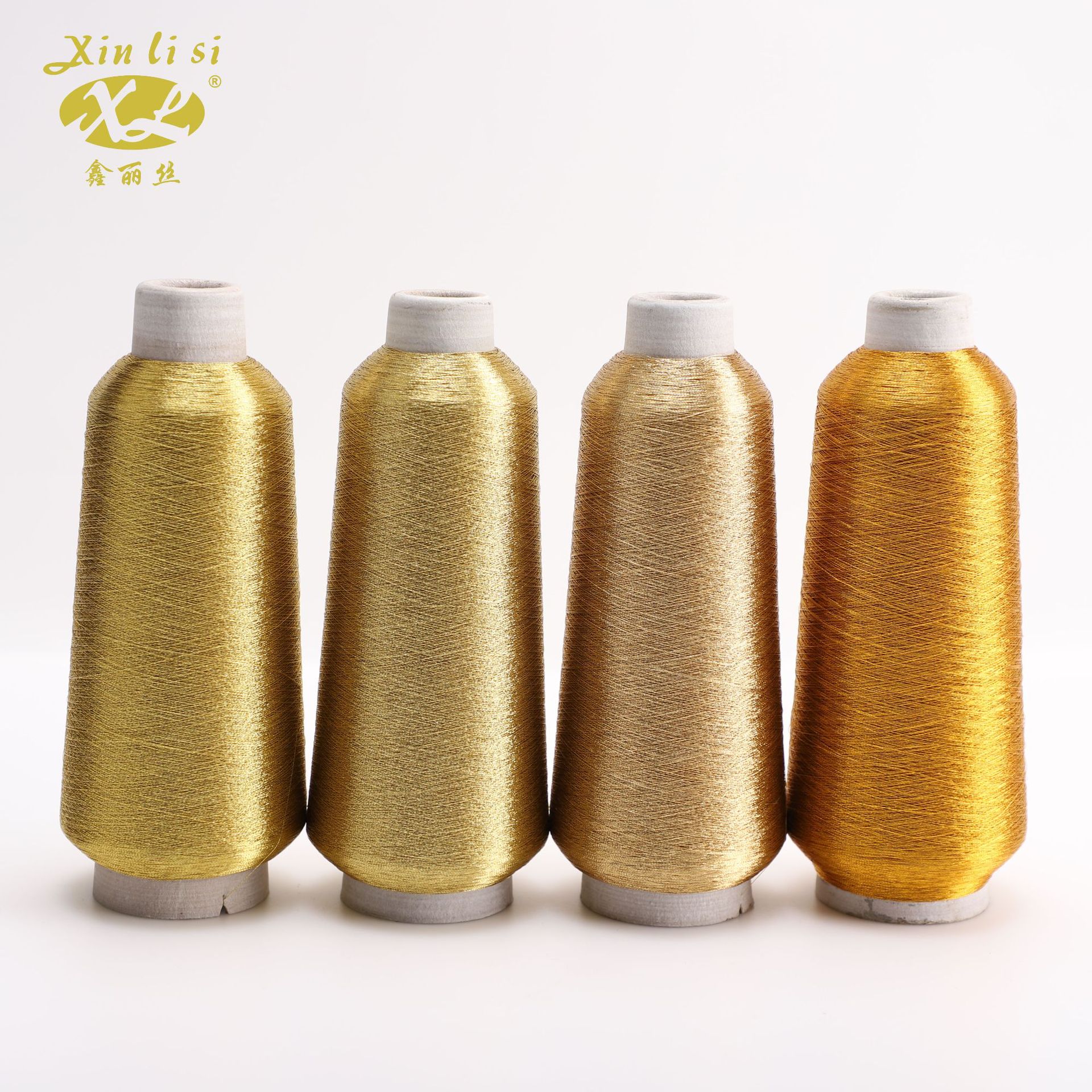 Xinyu 공장 도매 150D 골드 올인클루시브 L 형 금색과 실버 실 금속 와이어 컴퓨터 자수 스레드 크로스 스티치
