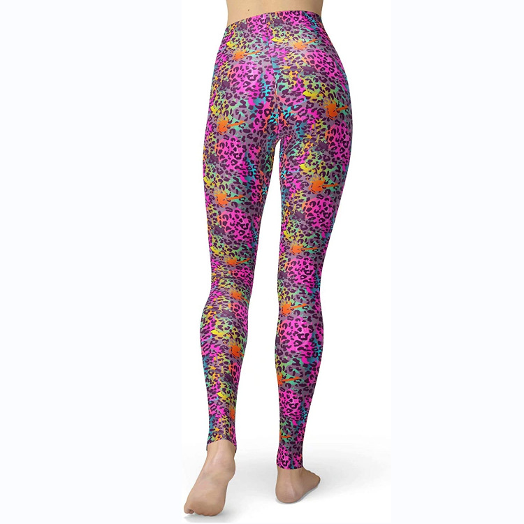 Abbigliamento da donna multicolore stampato slim fit fianchi sollevamento snellente grandi dimensioni corsa yoga fitness leggings_voghion.com