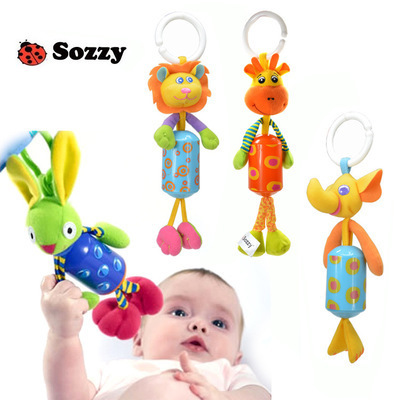 Sozzy plush baby toys cartoon animal wind chimes 7 styles