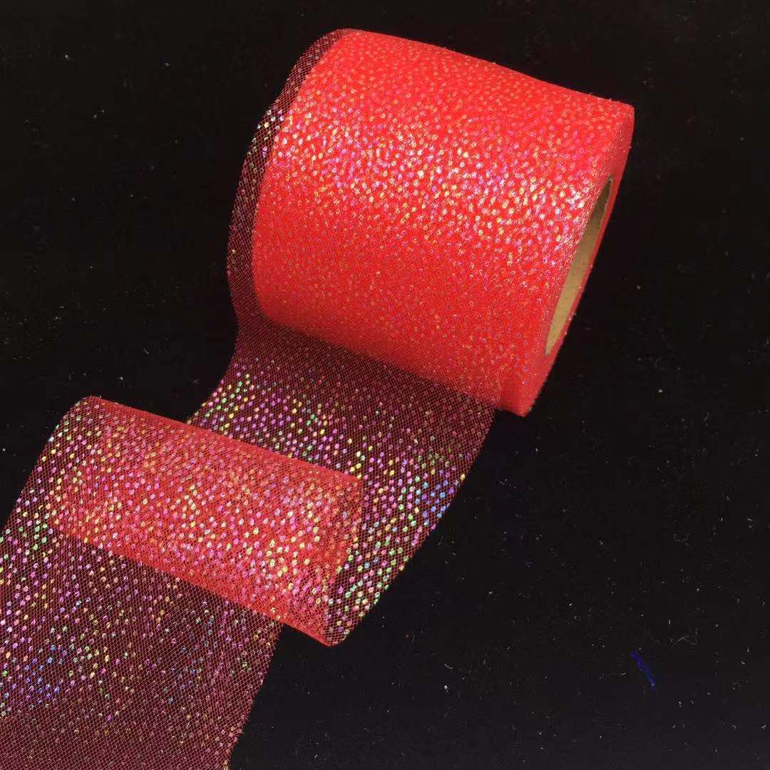 5 yardas/paquete colorido gradiente plata puntos tul cinta DIY muñeca hilo accesorios de pelo arco zapatos flor cinta