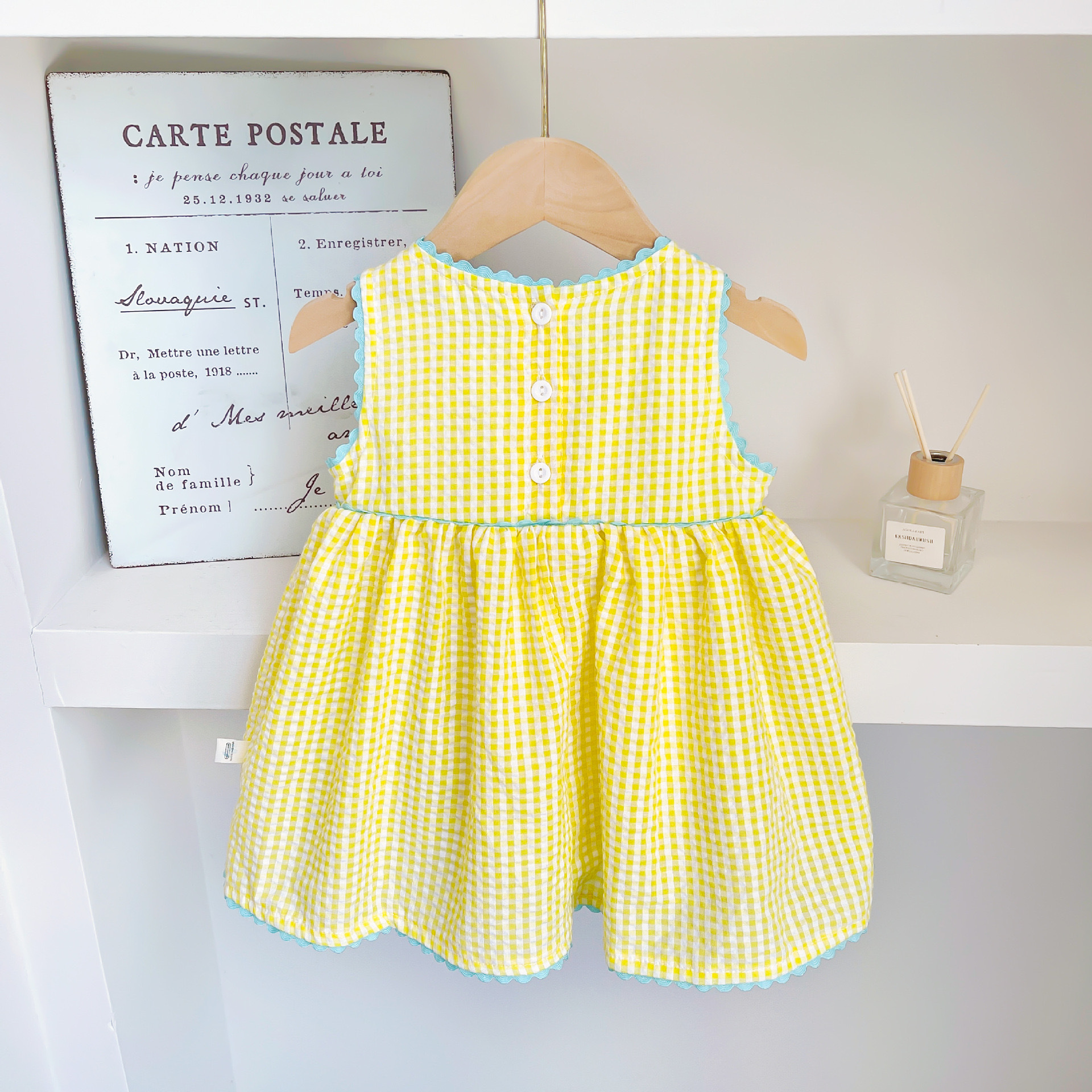 Ropa para niños de verano, falda de chaleco de patito, ropa para niños, vestido bordado de moda de niña de verano, falda de niña
