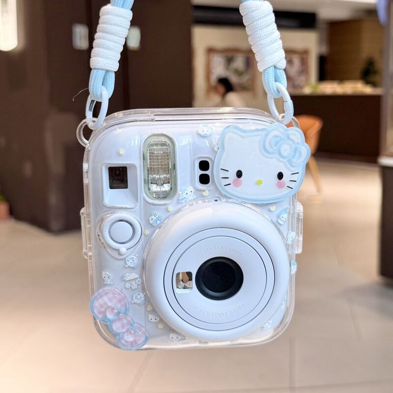 Polaroid Instax Case Mini13 Transparent Shell Crystal Protective Hard Case Camera Chain