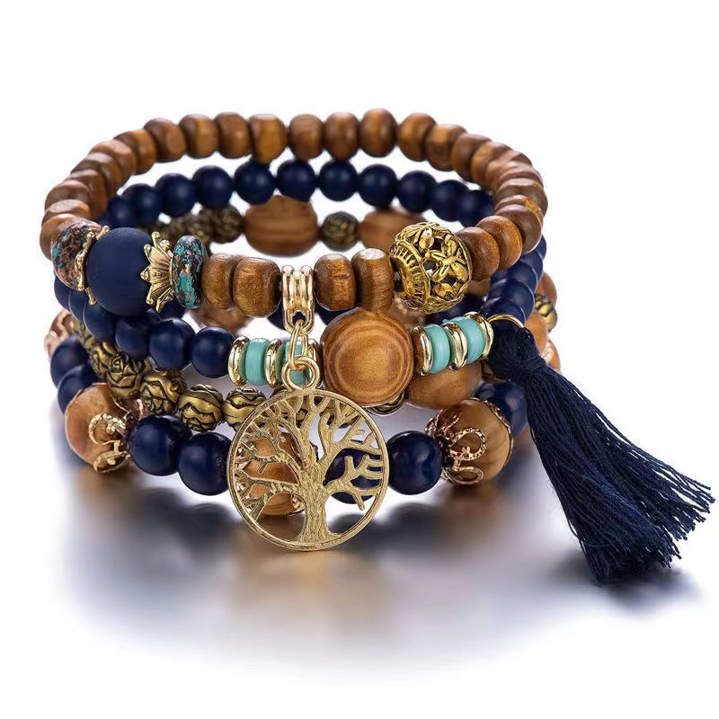 Retro Ethnic Style Life Tree Wood Unisex Bracelets display picture 3