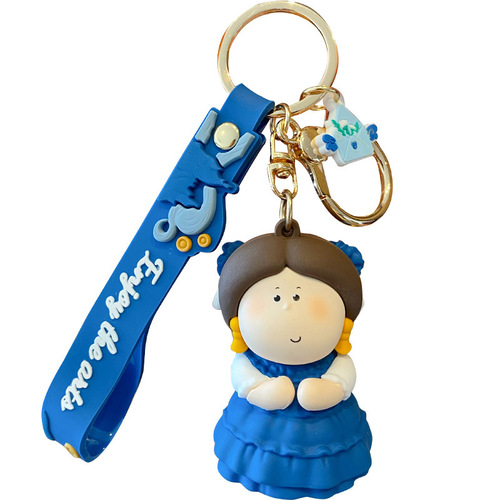 Genuine Cartoon Moon and Half Artist Princess Gurley Keychain Exquisite Epoxy Doll Keychain Couple Bag Pendant