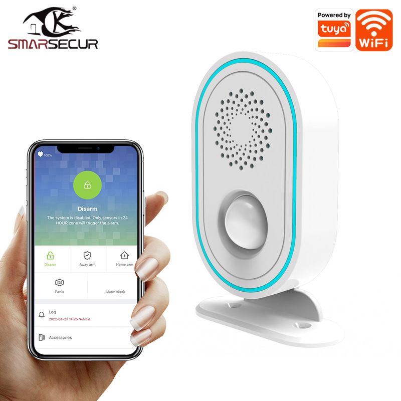 涂鸦智能wifi迎宾器红外探测人体运动传感器wifi门铃远程报警控制