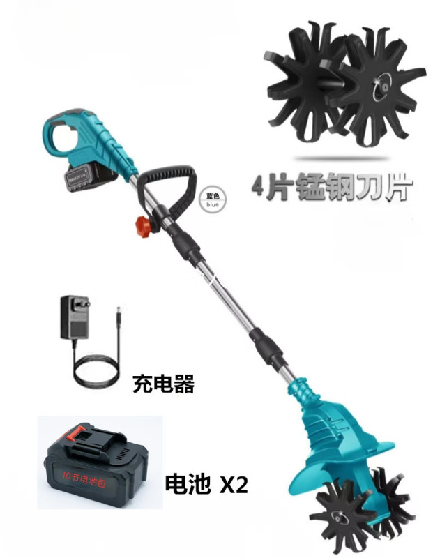 源头工厂新款折叠锂电微耕机松土机农用翻土机家用电动锄头旋耕机|undefined