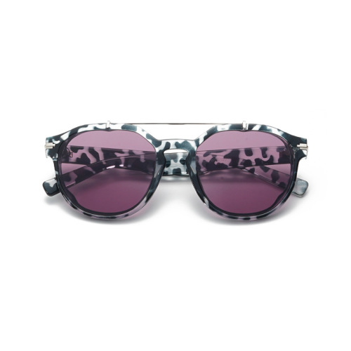 Trendy double beam European and American sunglasses pc large frame Internet celebrity anti-UV sun visor Xiaohongshu tea color sunglasses