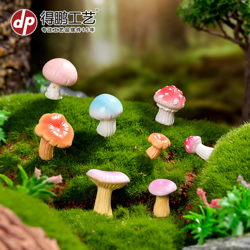 Moss Micro-Landscape Creative Simulation Fantasy Small Mushrooms Bonsai Gardening DIY Landscaping Decoration Accessories Small Ornaments