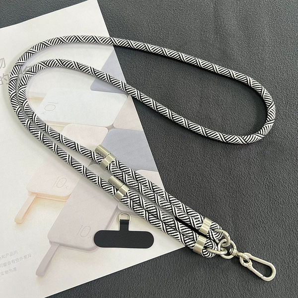 8mm double adjustment black and white Y pattern rope
