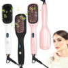 厂家批发不伤发直卷两用梳子神器负离子直板夹电梳子卷发棒直发梳|ms